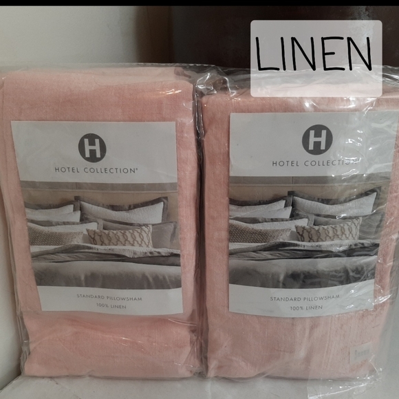 Hotel Collection 100% Linen Standard Shams Pink